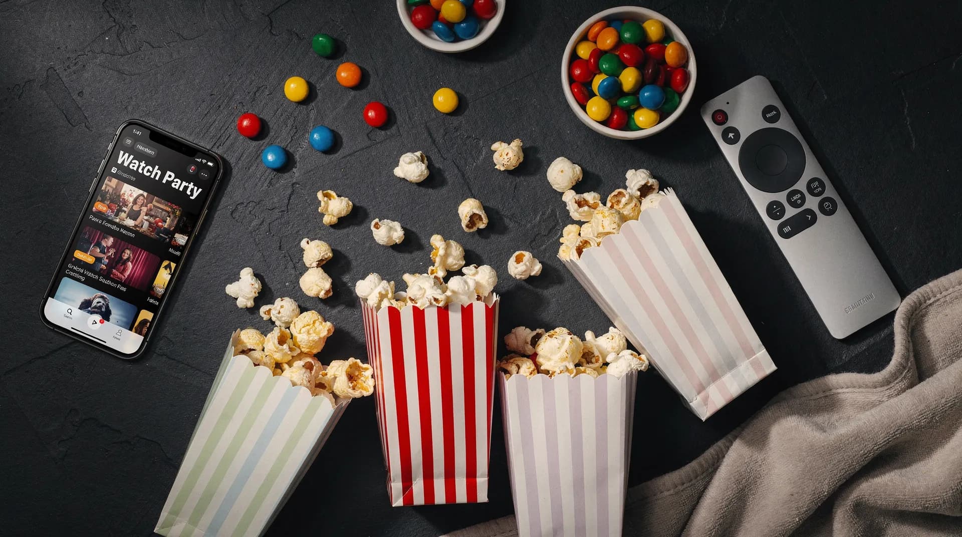 Popcorn bags ready for movie night
